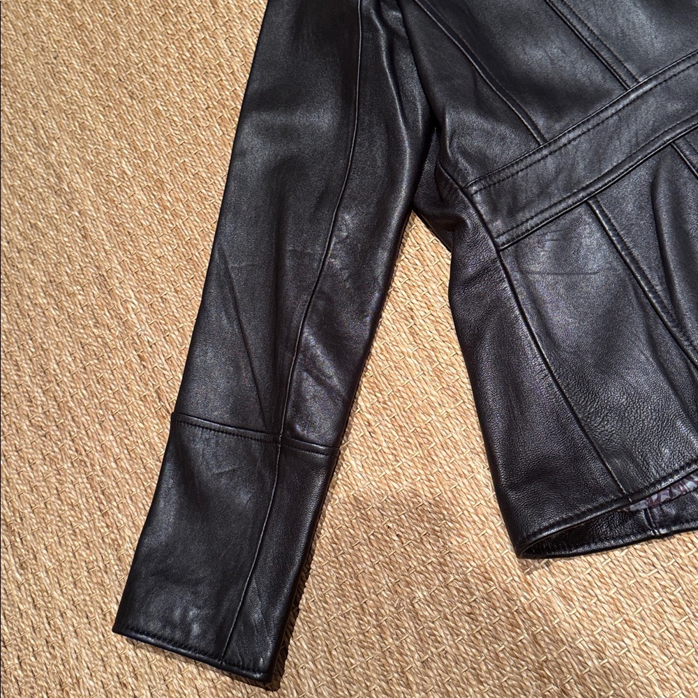 ANDREW MARC NEW YORK BLACK LAMB LEATHER JACKET SIZE M - Picture 10 of 14